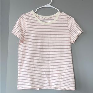I Crew striped white and pink t-shirt. Medium